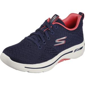 Skechers Women's Go Walk Arch Fit Unify Sneaker (6.5, Navy/Coral)
