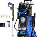 Pressure Washer Power Washers with Touch Screen, 5000PSIIMAX, High Pressure Cleaning Machine with 4 Quick Connect Nozzles and Foam Cannon for Cars Driveways Patios Fences, Blue