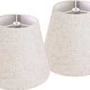 GO&SO 9" Lamp Shades Set of 2 Small Mini,5"9"6.4" Spider Lampshades for Table Lamps Oatmeal Beige Lampshade Replacement,Modern Lamp Shade for Nightstand (Clip Lamp Adapter Holder Not Included)