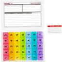 5 Times a Day Weekly Pill Box Organizer Case, Secure 7 Day Pillbox with Medication Schedule (5 Time-a-Day)