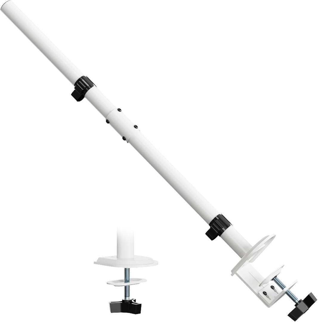 Steel Extra Tall Center Pole for Monitor Arm Mount,31.9 inches Sturdy Monitor Stand C Clamp/Grommet Pole only,White