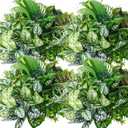 Cindeer 24 Pcs Artificial Flowers Planters for Outdoors, UV Resistant Faux Fake Greenery Plastic Plants Outdoor Indoor for Spring Summer Decors Wedding