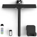 GTEWERK Shower Squeegee for Glass Doors, Silicone Window Squeegee, Bathroom and Glass Cleaning - Black - 9 Inch