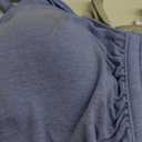 Fruit of the Loom Women's Front Close Sports Bra - Cotton Blend, Easy Fit & Built-Up Support (48, Blue Gem Heather/White/Grey 3-pack)