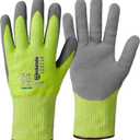ANDANDA Work Gloves Strong Grip Fluorescein Cut Resistant single dipped Work Gloves (Small)