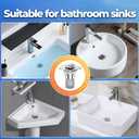 Sink Stopper Hair Catcher,(2PCS) Pop-up Sink Drain Strainer with Removable Stainless Steel Strainer Basket Hair Catcher, Bathroom Sink Strainer for Bathroom Sink Stopper Replacement