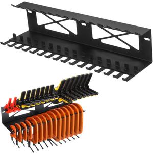 Shimeyao Clamps Rack Organizer Wall Mount Spring C Clamps Holder Tool Storage 16.7 x 4.5 x 3 Inches for Small Tools Garage Shed Pegboard Workshop Home