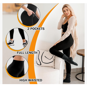 5 Pack Ipletix Fleece Lined Leggings for Women, Thermal Leggings with Pockets for Women Size L/XL
