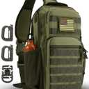 Rover Sling Pack Tactical Shoulder Sling Bag Backpack with Bottle Holder Crossbody Chest Bag, Olive