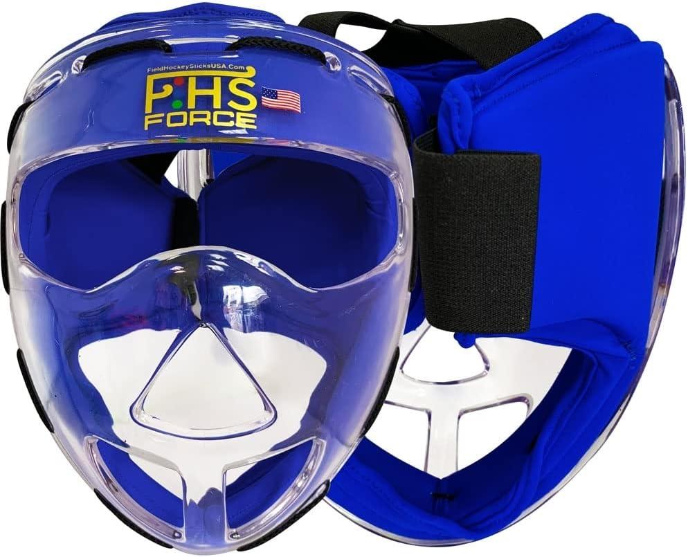 Field Hockey Face Mask Clear Force Transparent Penalty Corner Protection, Blue ,Junior Size's Field Hockey Face Mask Clear Force Transparent Penalty Corner Protection, Blue ,Junior Size's