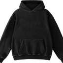 Hatant Oversized Hoodie Sweatshirts for Men Couples Heavyweight Hoodies Pullover Vintage Mens Acid Wash Sweaters Clothes 2026 (Large, Black)