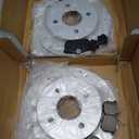 Anpulsero Rear Drilled Slotted Brake Rotors Ceramic Brake Pads Compatible with Select Ford Models, Focus 2001-2007, Fiesta ST 14-19, 9.9 inch(252.7mm) Geomet Rear Rotor| 54095