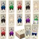 Novabright 12 Pcs Eid Mubarak Wooden Money Holders Ramadan Cash Envelope Cash Wallet DIY Eid Gift Card Holders for Friends Family Muslim Party Decoration, 6 Styles (Vertical)
