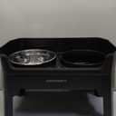 URPOWER 3-in-1 Elevated Dog Bowls - Mess Proof Double Deck 4 Height Adjustable Raised Stand with 2 Stainless Steel Food Bowls & Licking Plate for Small, Medium & Large Dogs