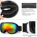 Ski Goggles Frameless Anti-Fog Windproof OTG Design Snowboard Goggles UV400 Block Eyes Protect Lens Adult Youth (Black and Red)