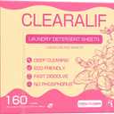 Laundry Detergent Sheets Up to 160 Loads, Fresh Flower - Great For Travel,Apartments, Dorms,CLEARALIF Laundry Detergent Strips Eco Friendly & Hypoallergenic - 80 Sheets