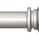 SIMEWIN Silver Curtain Rods for Windows 66 to 120 Inches Adjustable Decorative 1 Inch Diameter Single Window Curtain Rod Set with Classic Finials, Silver Finishing