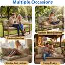 60x40 in Replacement Swing Cushions for Outdoor Furniture,2-3 Seater Waterproof Porch Bench Cushions with Ties and Backrest - 5" Thick Patio Swing Chair Cushion for Garden Backyard(Khaki)