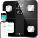 RunStar Smart Scale for Body Weight and Fat Percentage, High Accuracy Digital Bathroom Scale with Large Display for BMI Heart Rate 22 Body Composition Analyzer Sync with Fitness App 400lb