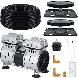 Pond Aerators 5.76CFM Aerartion System for Up to 3 Acre 3/4 HP Compressor 100'Weighted Tubing 2 Diffusers for Outdoor Ponds Water Oxygen Circulation