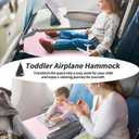 Toddler Airplane Bed, Portable Kids Airplane Seat Extender, Airplane Travel Essentials for Toddlers, Comfortable Footrest for Kids, Must-Have Toddler Travel Bed for Flights (Pink)