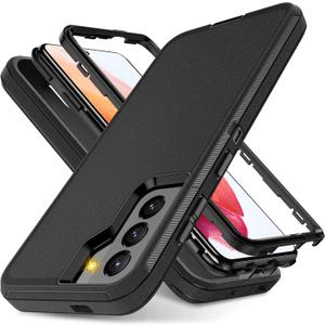 for Galaxy S21 Case, Military-Grade Protective Heavy Duty Phone Case, Shockproof Drop/Dust Proof 3-Layer Heavy Duty Protection Case for Samsung Galaxy S21 5G, Black