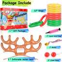 Christmas Games for Family Party, 4 Pack Inflatable Reindeer Antler Ring Toss Game Great Christmas Games for Adults and Kids