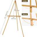 VISWIN 3Pcs 63" Gold Easel Stand for Wedding Signs, Adjustable Wooden Display Easel with Holder, Tripod Floor Easel for Welcome Board, Poster, Picture, Photos, Paintings