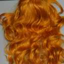 Long Orange Wavy Wig for Women 26 Inch Curly Wavy Wig Natural Looking Synthetic Heat Resistant Fiber Wig for Daily Party Use