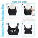 Hands Free Pumping Bra Hands-Free Breast Pump Bra Nursing Bras for Pumping Adjustable Breast-Pumps Holding and Nursing Bra,Black,X-Large