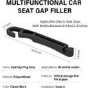 2 x 7F Car Organizers and Storage Set of 2, Car Seat Gap Filler with Hook and Window Breaker Tool, Universal Car accessories, Fit SUV Truck Storage, Black