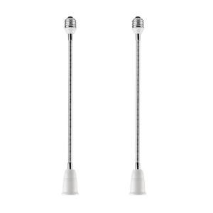 E26/E27 Light Socket Extender Adapter,60cm/24 inch Light Bulb Extension,E26 to E26 Socket Extender,Bendable Flexible Gooseneck Adjustable Extension Socket Extender Adaptor (2 Pack)