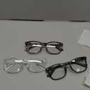 Gaoye Stylish Blue Light Glasses for Woman - Computer Glasses for Blue Light Blocking - Lightweight Frames - 3 pack (A1 Matte Black+leopard+transparent)