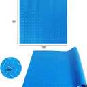 1 Pcs Extra Large Swimming Pool Ladder Mat, 36"x36" Protective Non-Slip Pool Step Pad with TextureProtective Ladder Pad for Above Ground Swimming Pools Liner and Stairs (Blue)