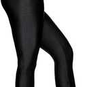Romastory Women's Stretched Shiny Sports Leggings Mid-Waist Elastic Pants Shining Leggings Tights (Medium, Black)