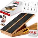 Professional Adjustable Calf Stretcher Slant Board for Squats for Ankle and Achilles Stretching, Posture Wooden Slant Board for Calf Stretching, Squat Wedge for Physical therapy & Exercise (Full-Coverage)