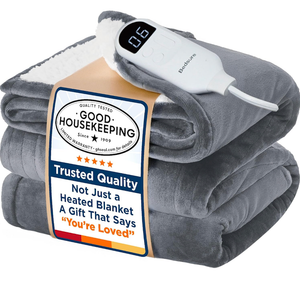 Bedsure Electric Blanket Twin - Soft Flannel Heated Blanket Twin Size, GentleSoft Fast Heating with 10 Time Settings & 6 Heat Settings, Warm Gift for Grandma (62x84 inches, Grey)