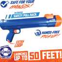 Nerf Dog Large Size Tennis Ball Blaster Dog Toy, Great for Fetch, Hands-Free Reload, Launches up to 50 ft, Single Unit, 20in Blaster with 3 Balls in Mesh Bag, Blue/Orange, Blue, Green and Orange
