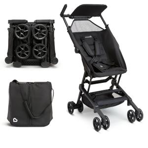 Munchkin Sparrow Travel Baby Stroller for Babies and Toddlers, Ultra Compact and Lightweight, Great for Airplane and Everyday Car Trips, Black, 28"L x 18.5"W x 39"H