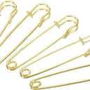 MECCANIXITY Safety Pins 2.95 Inch Large Metal Sewing Pins for Blankets Skirts Crafts Brooch Making Gold Tone 20Pcs