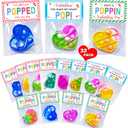 BAOXUE 32 Pack Valentines Day Cards For Kids School, Pop It Valentines Cards For Kids, Classroom Bulk Gifts with Keychains Cards, Perfect for School Party Favors Class Exchanges