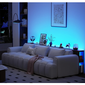 BROTTAR 79" Long Behind Couch Table with LED Lights and Power Outlet, Brown
Industrial Behind Sofa Table with Bookcase & Human Body Sensor, Skinny Console Table with Storage for Living Room