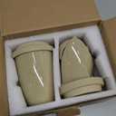 2 Pack Ceramic Travel Mugs with Silicone Lids, 15 oz Portable Coffee Mug Travel Unique To Go Mug, Reusable Coffee Cups with Non-Slip Sleeve, Cappuccino,Tea,Latte,Iced Coffee Cups, Dishwasher Safe