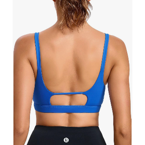 RUNNING GIRL Sports Bras for Women,Square Neck Sports Bra Medium Support Yoga Bra Workout Crop Top with Removable Cups, Large