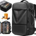 Vacuum Seal Backpack Travel with Ultra-Powerful Pump, 80L Expandable Travel Backpack with Vacuum System w/TSA Lock (Black)