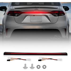 LED High Mount Stop Lights,Trunk Lid Third Brake Light compatible with Toyota Corolla L LE SE XSE XLE Sedan/Hybrid 2020-2024,3rd Brake Light Strip w/Sequential Turn Signal Lamps Assembly