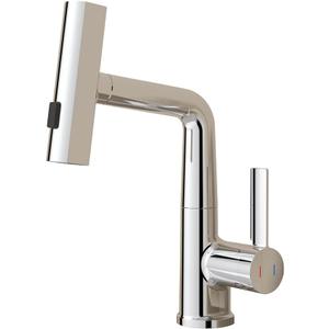 Bathroom Single Handle Basin Sink Pull Out Faucet with Rainfall Spray Head Vanity Mixer Tap Chrome