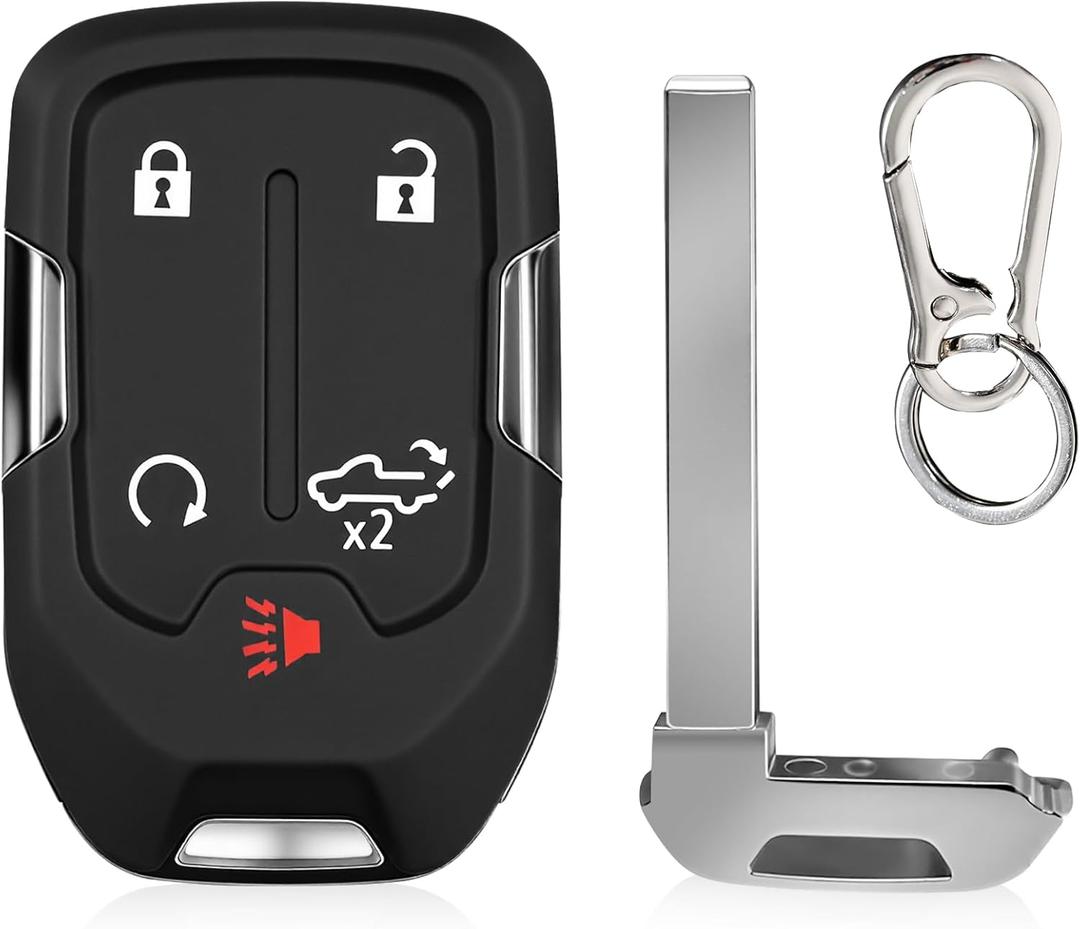 1 Pack Keyless Key Fob Remote Fit for 2019-2023 GMC Sierra 1500 2500 3500 2019-2023 Chevrolet Chevy Silverado 1500 2500 3500, 433 MHz HYQ1ES 13522904 13522854 Include Uncut Key Blade