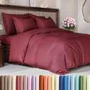 Duvet Cover Twin/ Twin XL Size Set - Extra Soft Twin/ Twin XL Size Duvet Cover 68 x 90 with 1 Pillow Shams - Hotel Luxury & Fade Free w/ Zipper Closures & Ties - Comfy Breathable Bedding Set (Burgundy)