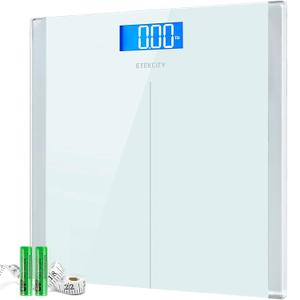 Etekcity Scale for Body Weight, Bathroom Digital Electric Scale for People, Measures Weight up to 400 lbs, White (11.9 x 11.9 x 0.95 inches)